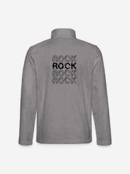 Gesteinstypografie - Unisex Softshelljacke - Grau meliert - Hinten