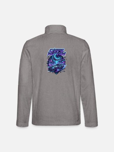 Carpe_Noctem_-_Cyberpunk_-_1 - Unisex Softshelljacke - Grau meliert - Hinten