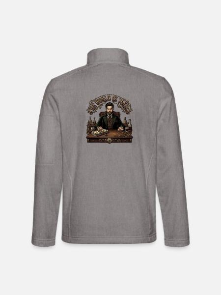 The_World_is_yours_-_Steampunk - Unisex Softshelljacke - Grau meliert - Hinten
