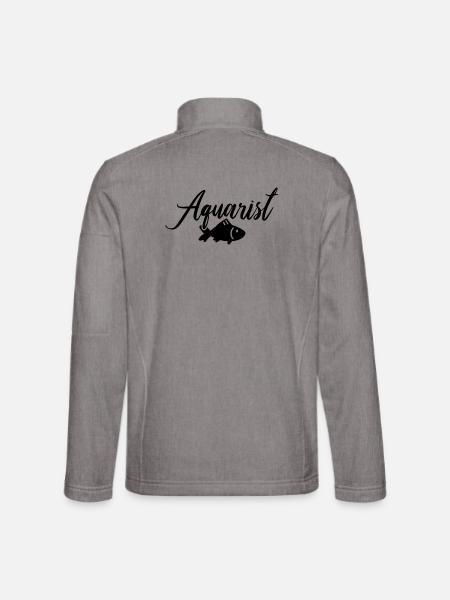 Aquarist Fisch - Unisex Softshelljacke - Grau meliert - Hinten