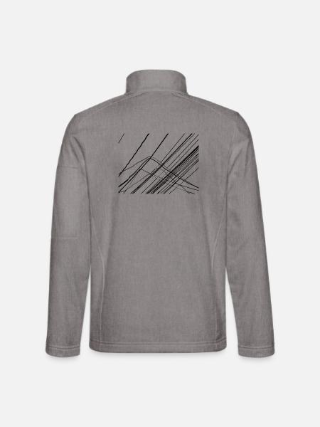Design Stromkabel parallel und gekreuzt - Unisex Softshelljacke - Grau meliert - Hinten