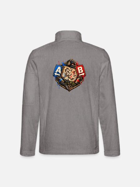 Gamer Motiv  Taktik Shooter Desin Gesch Nerd Gamer - Unisex Softshelljacke - Grau meliert - Hinten