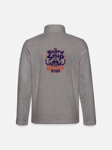 Board the Ship Besties Trip - Unisex Softshelljacke - Grau meliert - Hinten