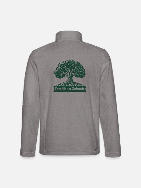 Familie ist Zukunft Werte - Unisex Softshelljacke - Grau meliert - Hinten