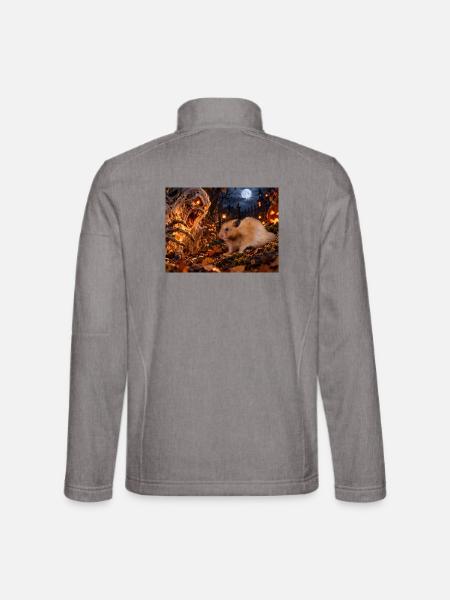 Chico 11: Halloween mit Monster 2026 - Unisex Softshelljacke - Grau meliert - Hinten