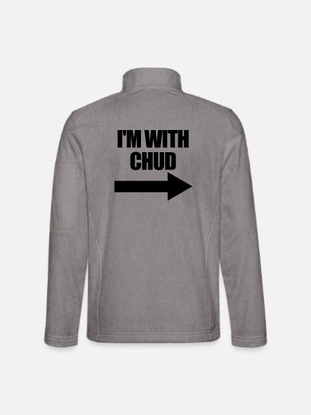 Ich bin bei Chud Arrow, richtig lustiger Chud - Unisex Softshelljacke - Grau meliert - Hinten