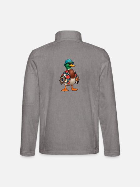 Hawaiianische Ferienente - Unisex Softshelljacke - Grau meliert