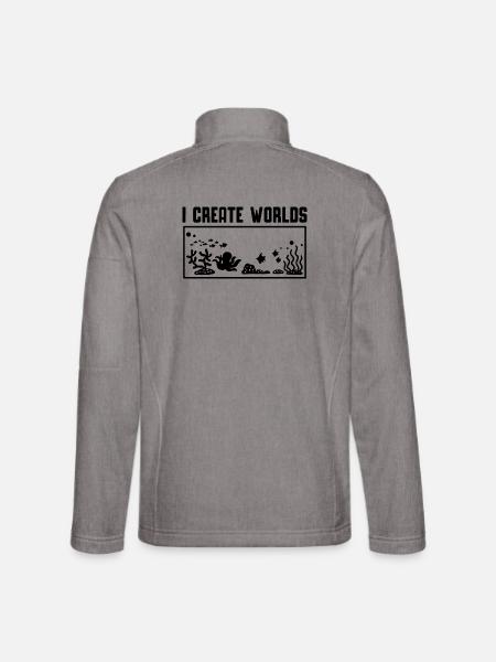 Aquascaping Spruch Kreativität - Unisex Softshelljacke - Grau meliert - Hinten