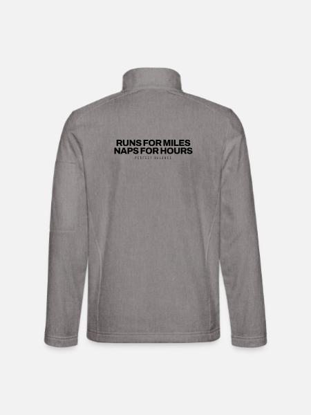 Dalmatiner - Runs For Miles Naps For Hours - Hunde - Unisex Softshelljacke - Grau meliert - Hinten