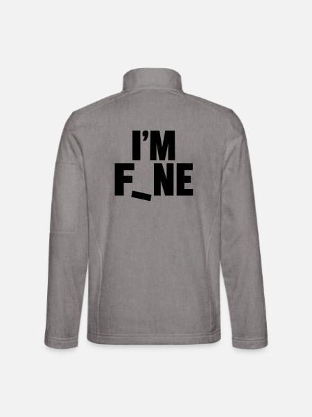 Mir geht's gut, lustiger fallender Buchstaben-Design - Unisex Softshelljacke - Grau meliert - Hinten