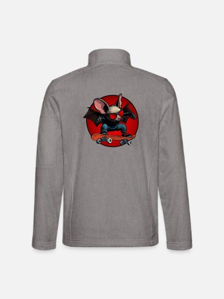 Fledermaus Freestyle - Unisex Softshelljacke - Grau meliert - Hinten