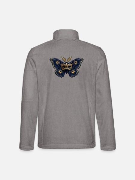 Goldener Venezianer Schmetterling - Unisex Softshelljacke - Grau meliert - Hinten