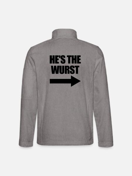 Er ist der witzigste  - Unisex Softshelljacke - Grau meliert - Hinten