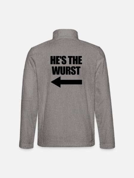 Er ist der witzigste  - Unisex Softshelljacke - Grau meliert - Hinten