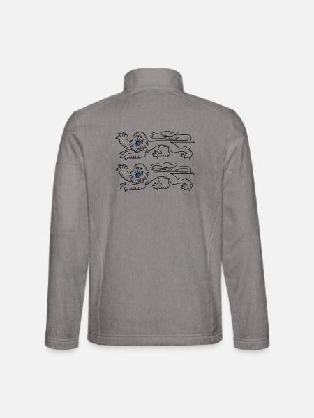 Estnisches Wappen lustiges Geschenk-T-Shirt - Unisex Softshelljacke - Grau meliert - Hinten