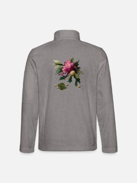 Weihnachtsglanz - Unisex Softshelljacke - Grau meliert - Hinten