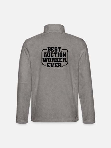 Best Auction Worker Spruch - Unisex Softshelljacke - Grau meliert - Hinten