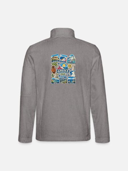 Griechenland Reisesticker - Unisex Softshelljacke - Grau meliert - Hinten