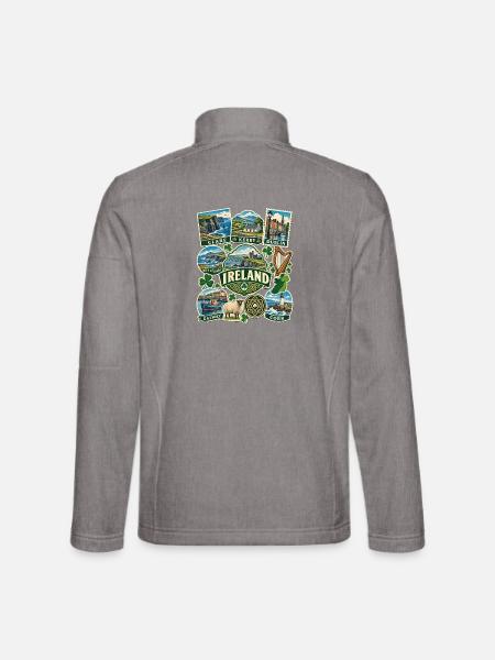 Irland Reisesticker - Unisex Softshelljacke - Grau meliert - Hinten