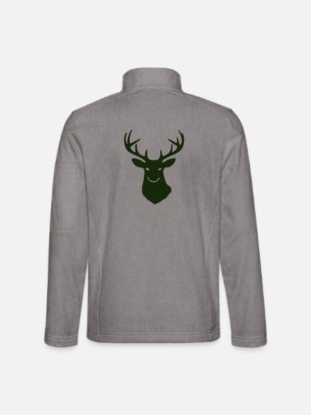 Waldhirsch Silhouette - Unisex Softshelljacke - Grau meliert - Hinten