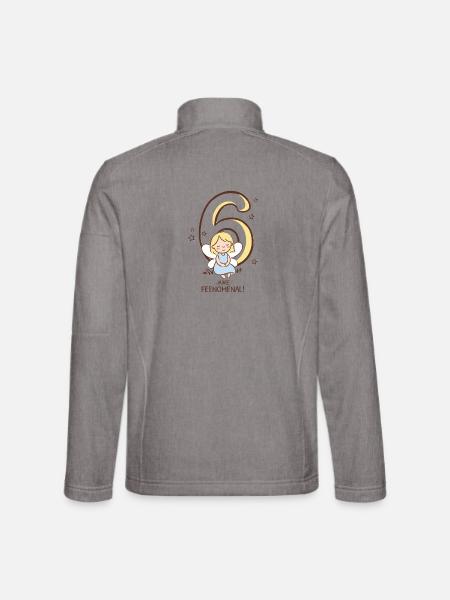 6 Jahre feenomenal: kleine Fee vor der 6 - Unisex Softshelljacke - Grau meliert - Hinten