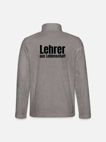 Lehrer aus Leidenschaft Grundschule Geschenk - Unisex Softshelljacke - Grau meliert - Hinten