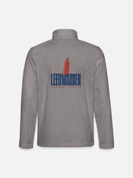 Leeuwarden Ljouwert Friesland Oldehove - Unisex Softshelljacke - Grau meliert - Hinten
