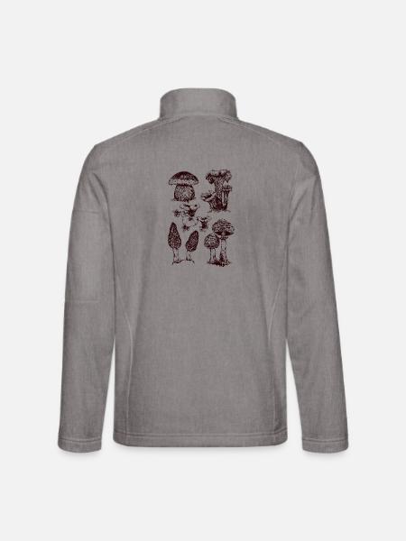 Champignons - Unisex Softshelljacke - Grau meliert - Hinten