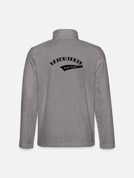 Tätowierte Gegen Rechts (Tattoo Tätowierung / B) - Unisex Softshelljacke - Grau meliert - Hinten