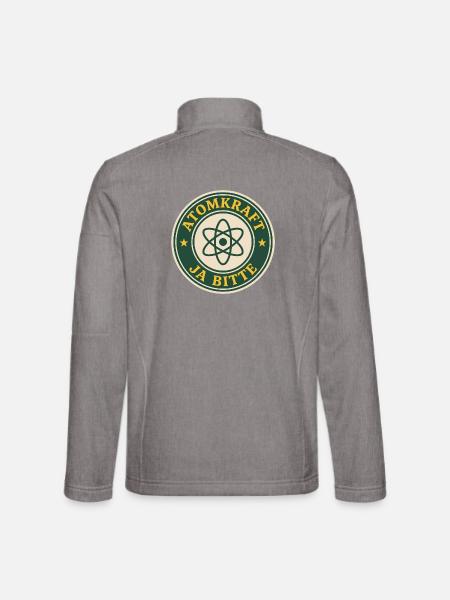 Atomkraft Ja bitte Abzeichen Kernkraft - Unisex Softshelljacke - Grau meliert - Hinten