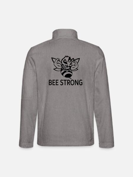 Funny bees - Unisex Softshelljacke - Grau meliert - Hinten