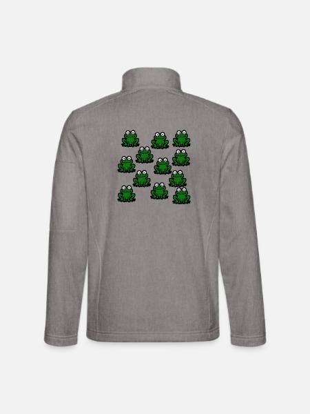 Frösche Lieblingstiere Geschenk - Unisex Softshelljacke - Grau meliert - Hinten