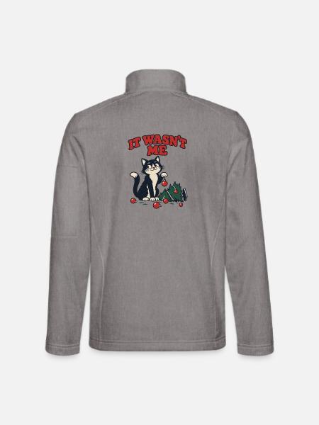 Es war nicht meine Katze, die den Weihnachtsbaum umgeworfen hat - Unisex Softshelljacke - Grau meliert - Hinten