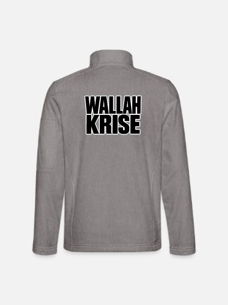 Wallah Krise – Lustiger Spruch - Unisex Softshelljacke - Grau meliert - Hinten