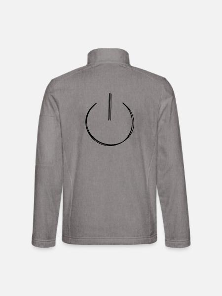Einschalter handgezeichnet - Unisex Softshelljacke - Grau meliert - Hinten
