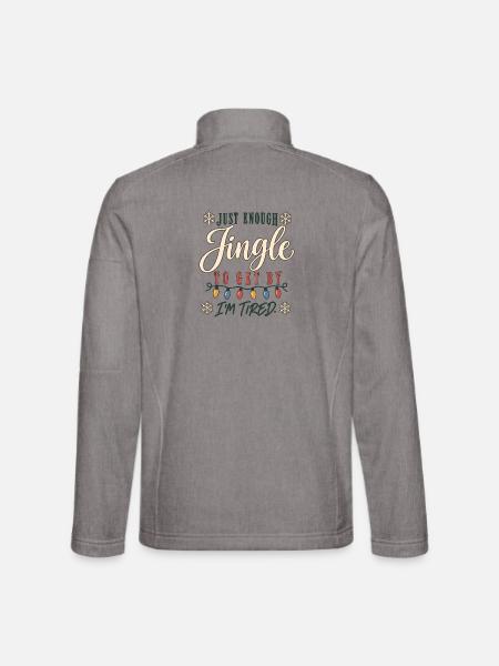 Just Enough Jingle – Weihnachten Müde & Lustig - Unisex Softshelljacke - Grau meliert - Hinten