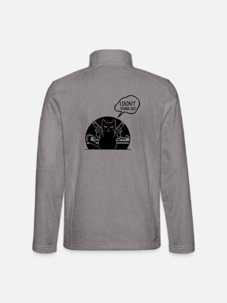 Cat cat - Unisex Softshelljacke - Grau meliert - Hinten