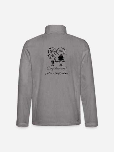 Herzlichen Glückwunsch – du bist ein großer Bruder – - Unisex Softshelljacke - Grau meliert - Hinten