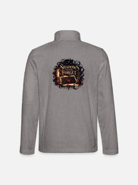 Shadows Never Forget – Dunkler Brief - Unisex Softshelljacke - Grau meliert - Hinten