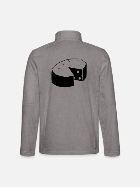 T-Shirt Humor Käse Camembert lustiges Geschenk - Unisex Softshelljacke - Grau meliert - Hinten