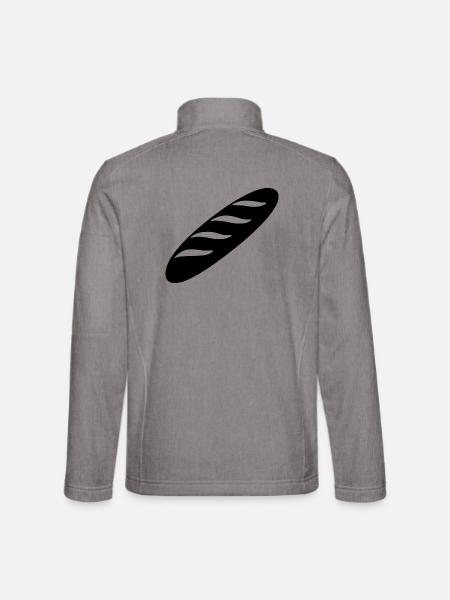 Baguette Française Humour – Cadeau France Rigolo - Unisex Softshelljacke - Grau meliert - Hinten