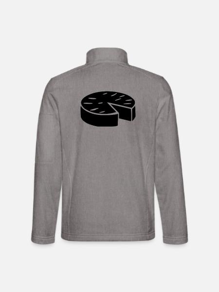T-Shirt Humor Käse Camembert lustiges Geschenk - Unisex Softshelljacke - Grau meliert - Hinten