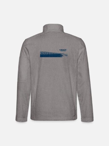 Løkken – Badehäuser am Nordseestrand - Unisex Softshelljacke - Grau meliert - Hinten