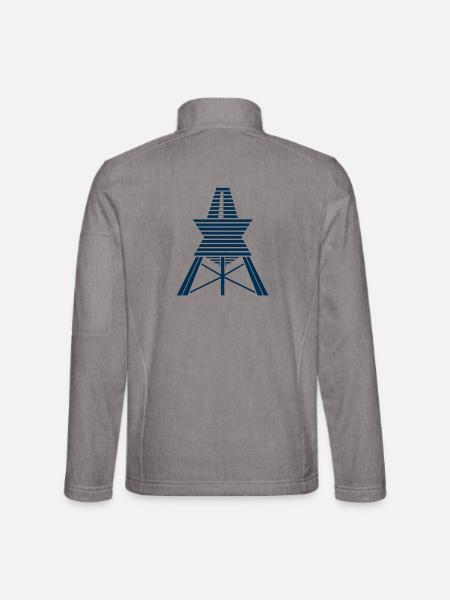 Løkken – Seezeichen als maritimes Symbol - Unisex Softshelljacke - Grau meliert - Hinten