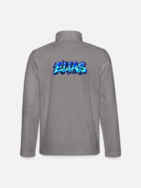 ELIAS Graffiti Name Street Art Hip Hop 3D - Unisex Softshelljacke - Grau meliert - Hinten