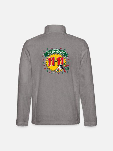 Ich bin d'r bie! 11-11 - Unisex Softshelljacke - Grau meliert - Hinten