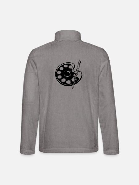 Pinselpalette - Unisex Softshelljacke - Grau meliert - Hinten