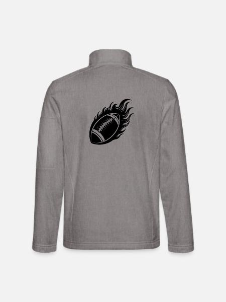 Flammender Fußball - Unisex Softshelljacke - Grau meliert - Hinten