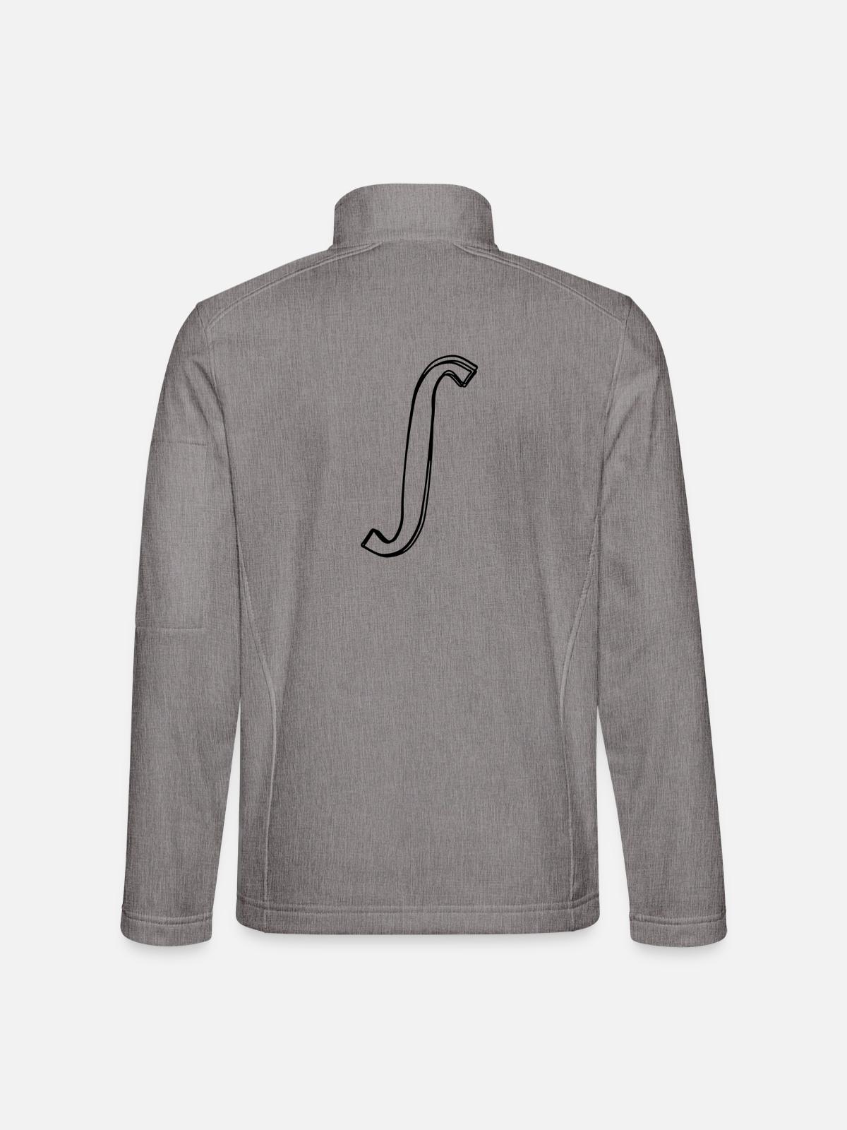 Integralzeichen handgezeichnet - Unisex Softshelljacke - Grau meliert - Hinten