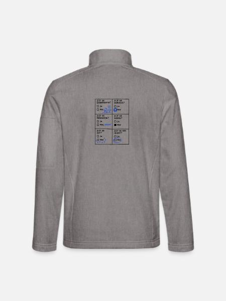 "Hast du die Nase voll? Nein..." – Lustige flämische T-Shirts - Unisex Softshelljacke - Grau meliert - Hinten
